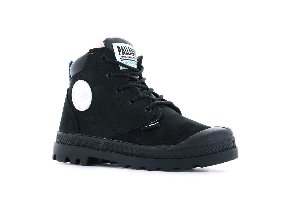 Botas Palladium PAMPA HI CUFF WPS OZ Niños Negras | Costa Rica-75904